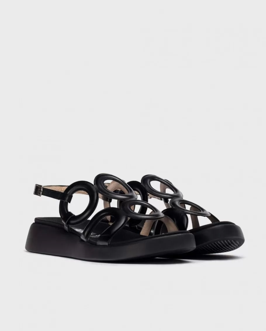 Wonders Flat Shoes<Black Arizona Sandals