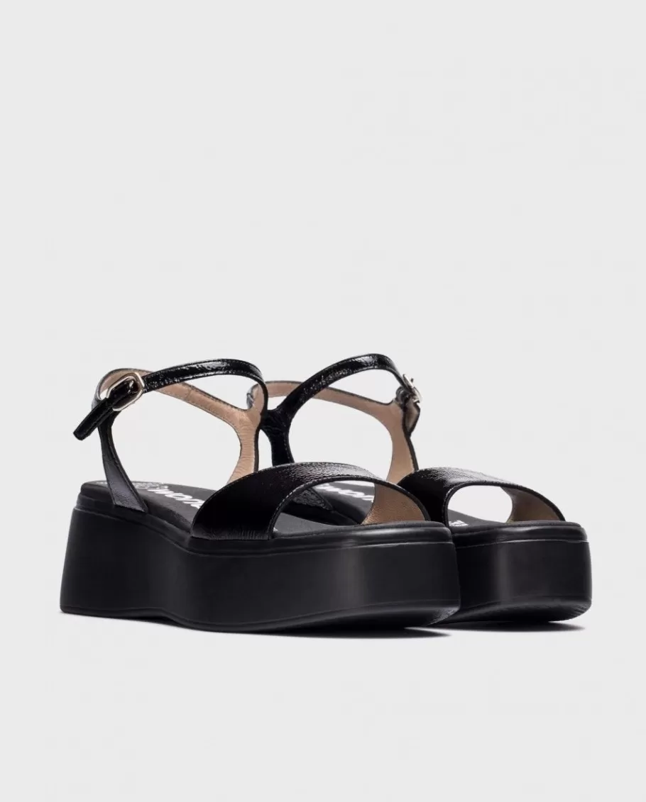 Wonders Sandals<Black Aurora Platform Sandals