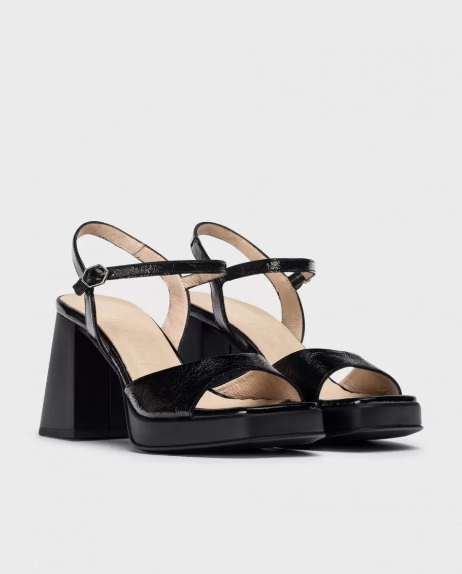 Wonders Heels<Black Beatle Sandals