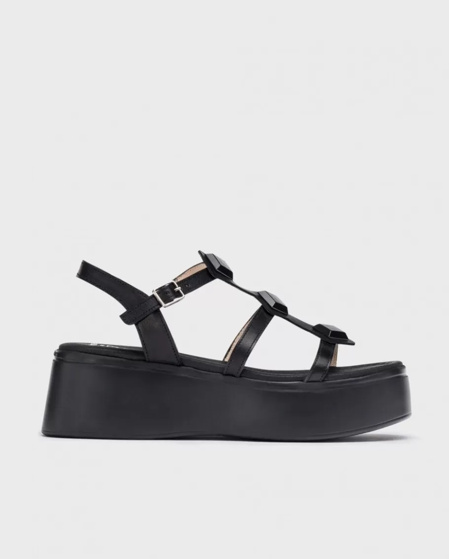 Wonders Sandals<Black Carolina Platform Sandals