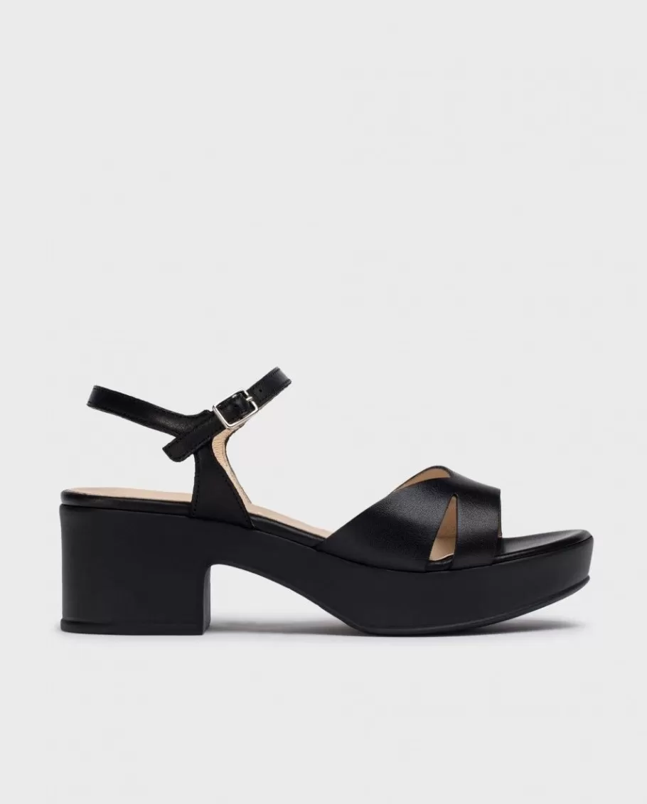 Wonders Sandals<Black Grinon Heeled Sandals