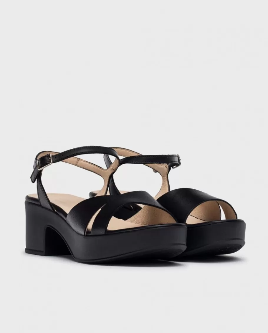 Wonders Sandals<Black Grinon Heeled Sandals