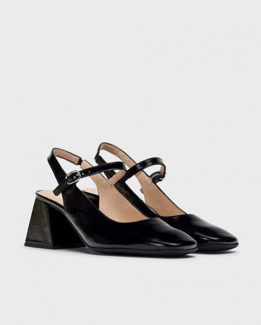 Wonders Heels<Black Jane Slingback Sandals