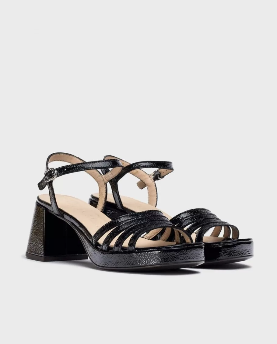 Wonders Heels<Black Zaida Heeled Sandals