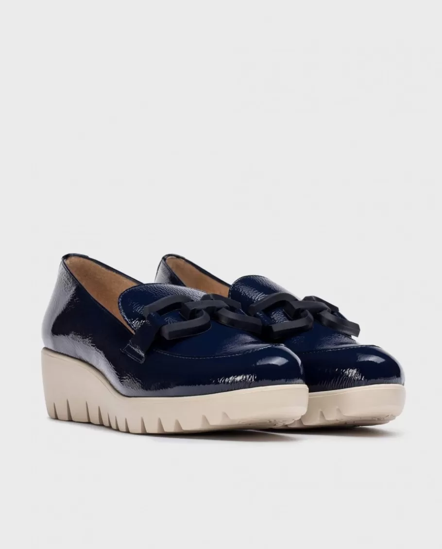 Wonders Wedges<Blue San Marino Moccasin