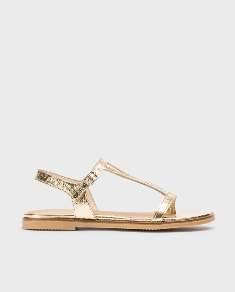 Wonders Sandals<Gold Jimena Flat Sandals