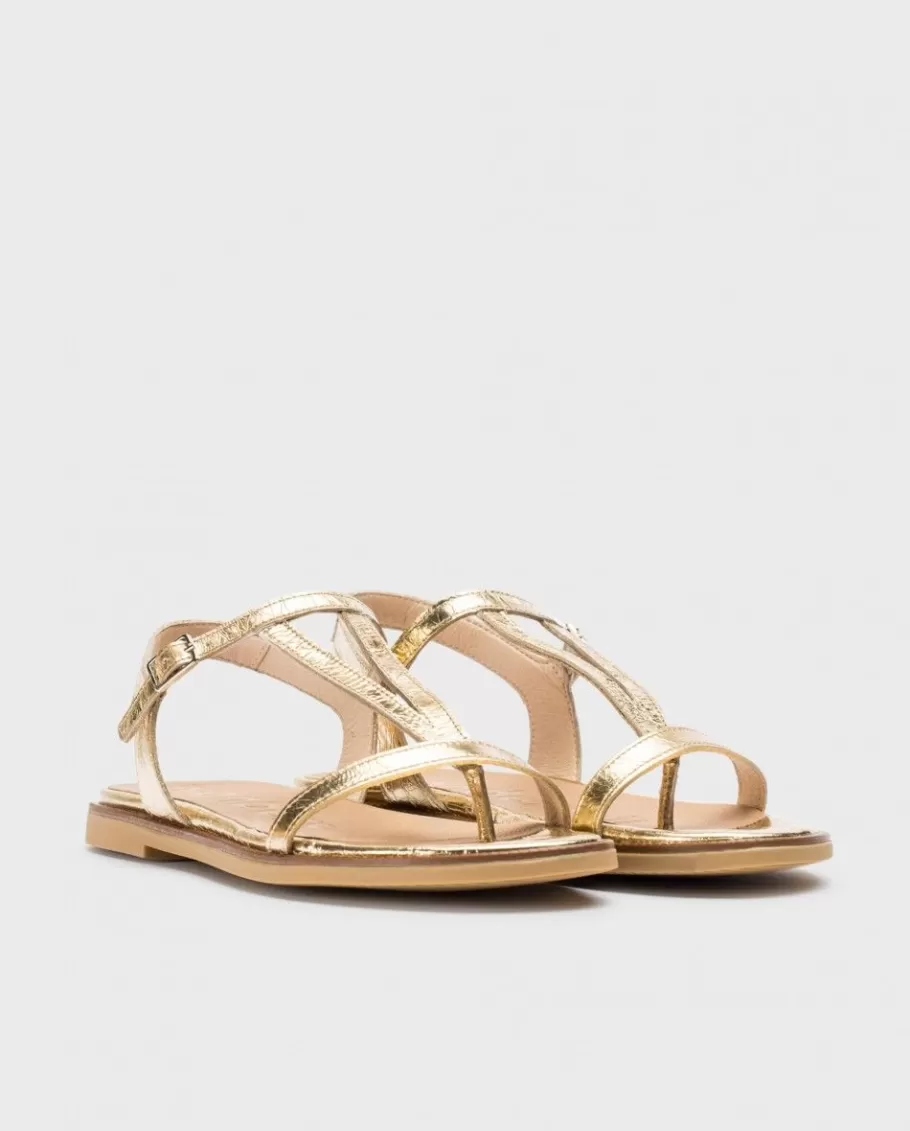 Wonders Sandals<Gold Jimena Flat Sandals