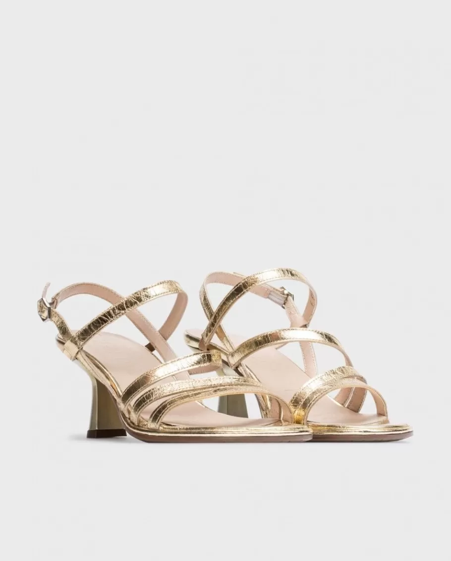 Wonders Heels<Gold Nora Heeled Sandals