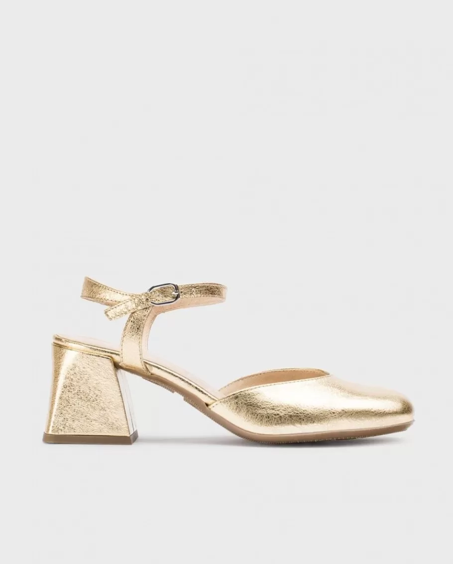 Wonders Heels<Gold Regina Heeled Sandals