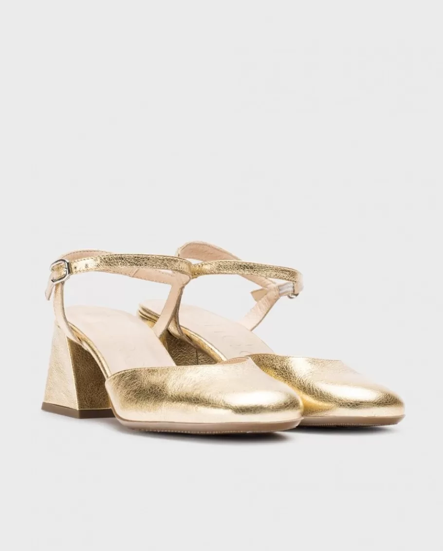 Wonders Heels<Gold Regina Heeled Sandals