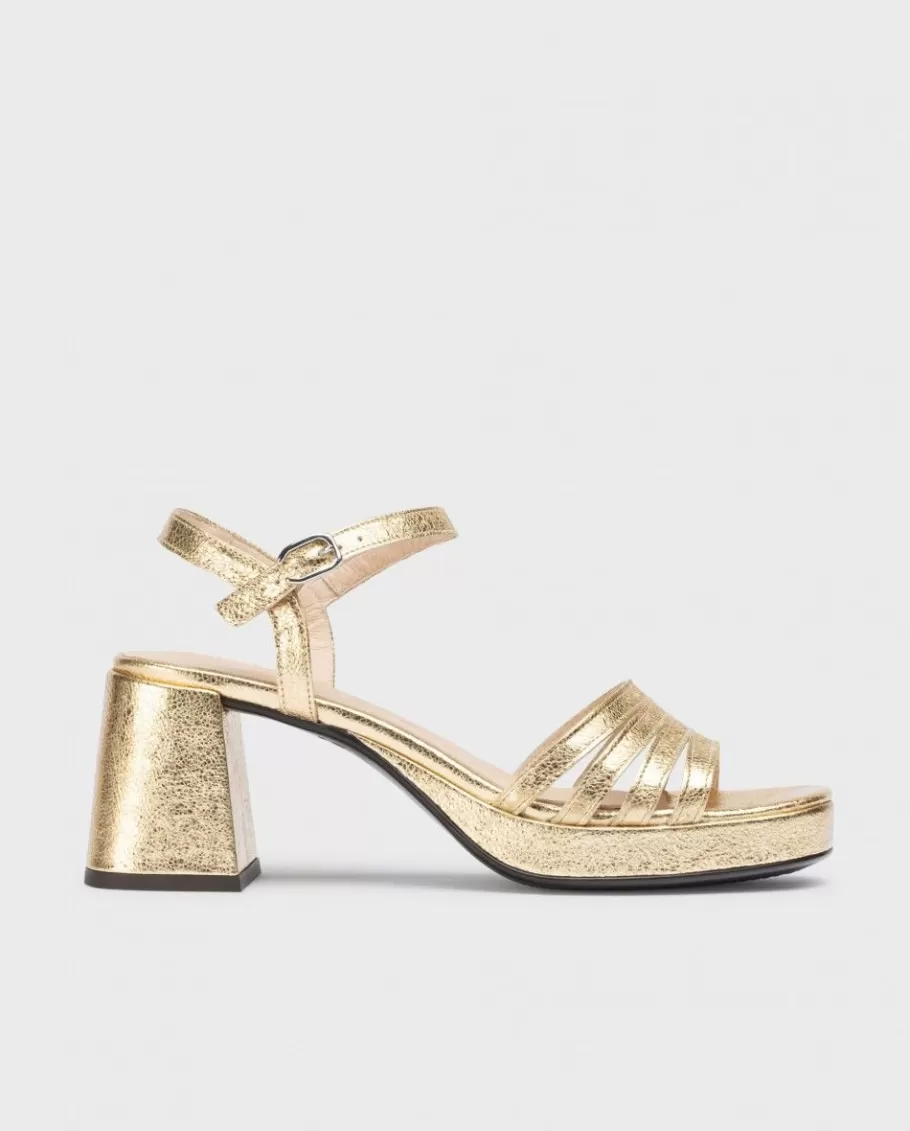 Wonders Heels<Gold Zaida Heeled Sandals