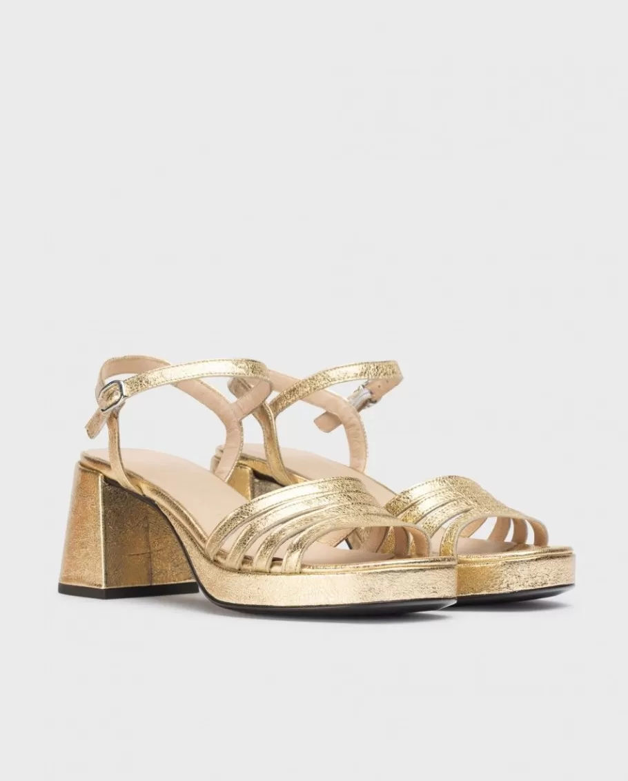 Wonders Heels<Gold Zaida Heeled Sandals