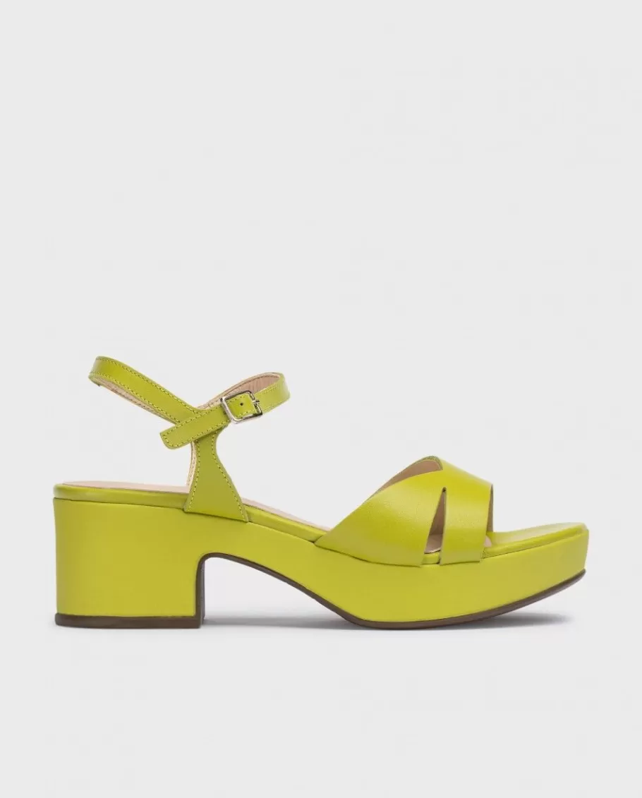 Wonders Sandals<Green Grinon Heeled Sandals