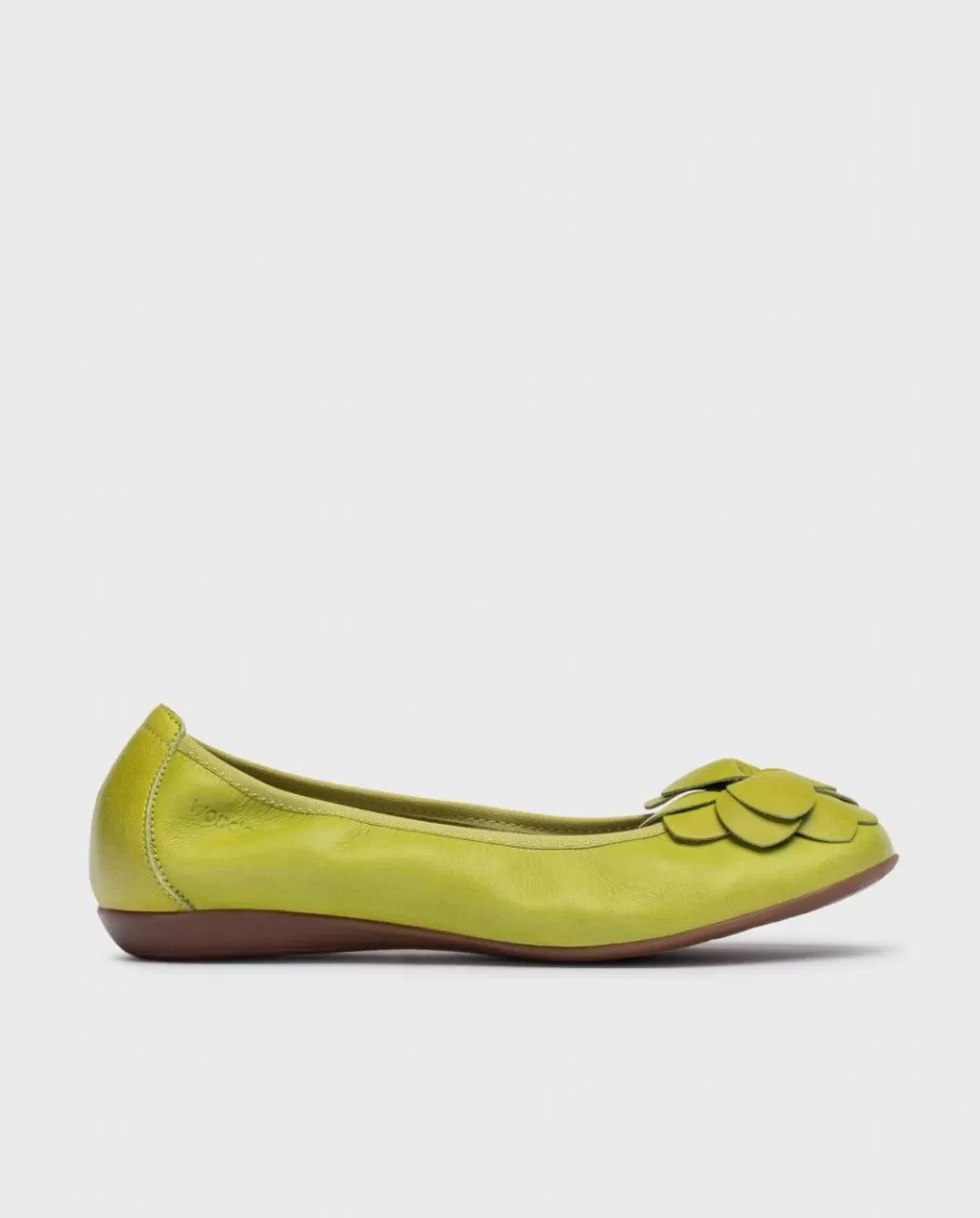 Wonders Flat Shoes<Green Praga Ballet Flat