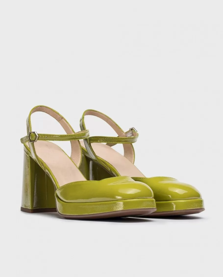 Wonders Heels<Green Selena Platform