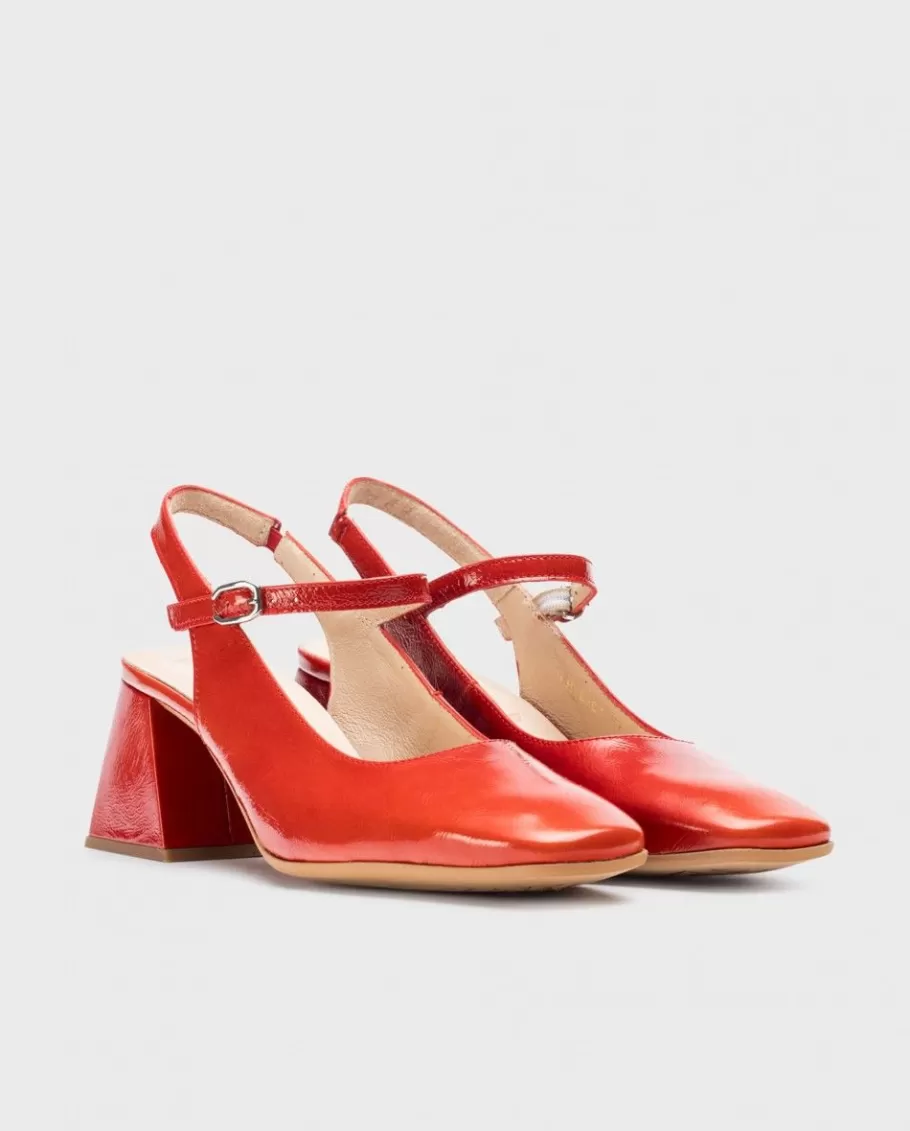 Wonders Heels<Red Jane Slingback Sandals