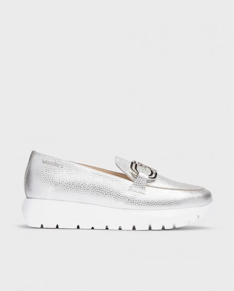 Wonders Platforms<Silver Sidney Moccasin