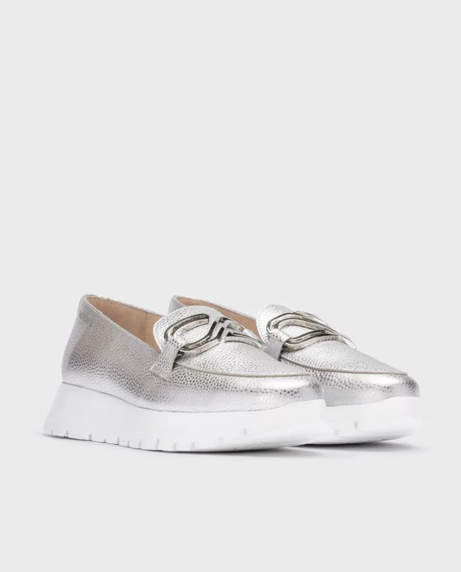 Wonders Platforms<Silver Sidney Moccasin