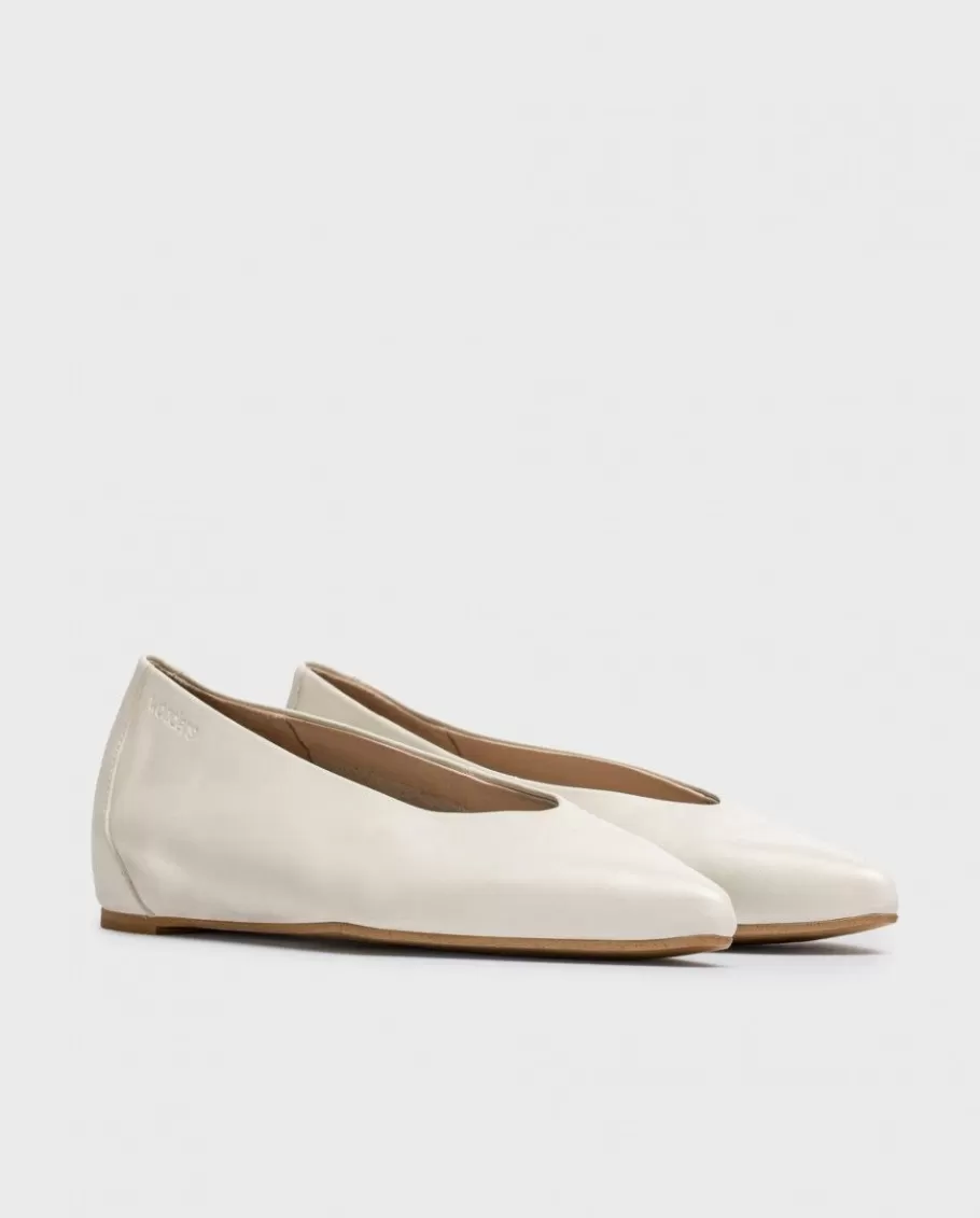 Wonders Flat Shoes<White Triana Ballet Flat